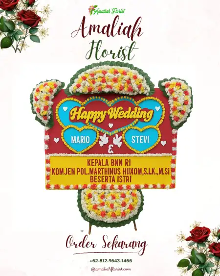 Papan Bunga Pernikahan Ti Zain